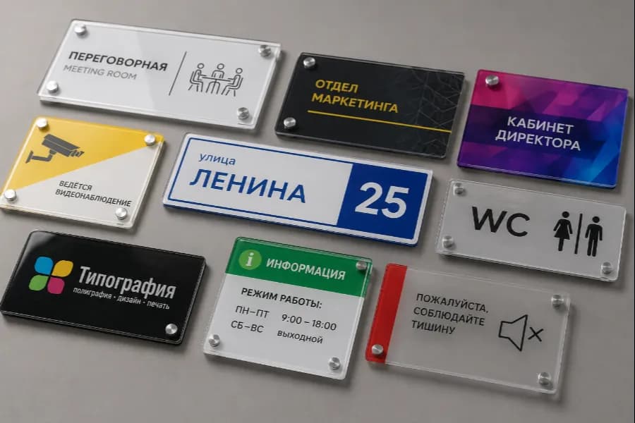 Таблички для офисного центра